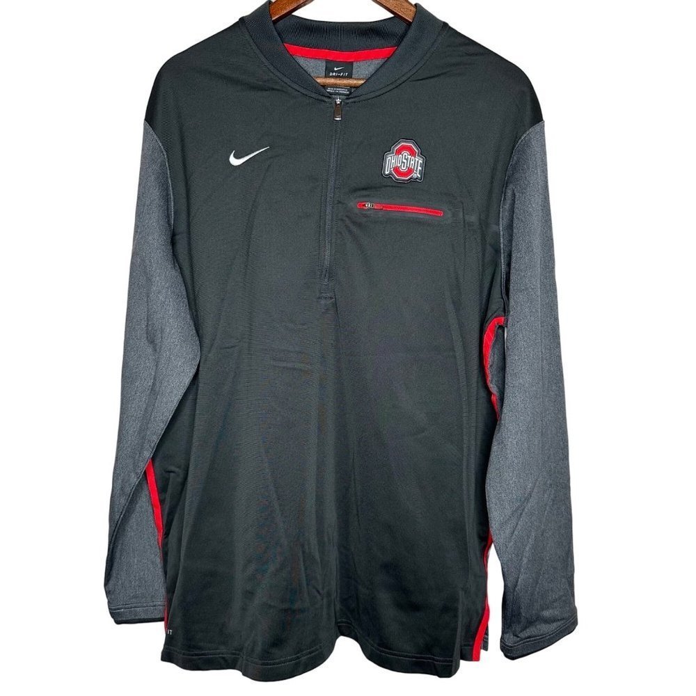 Nike Dri-fit Ohio State long sleeve quarter zip black and gray Sz XL